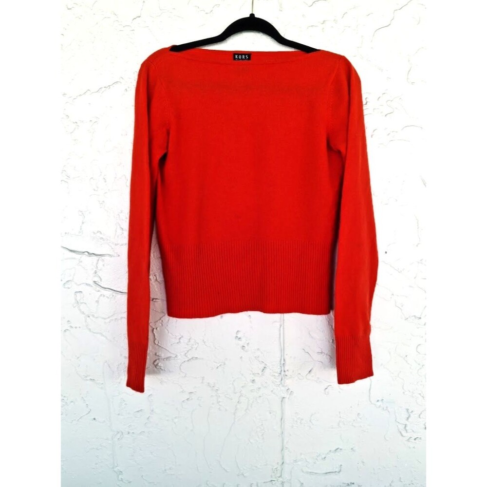 Vintage KORS Michael Kors Women's 100% Cashmere Boat Neck Sweater Orange S